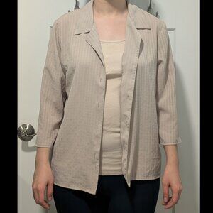 Beige Notations Button-down